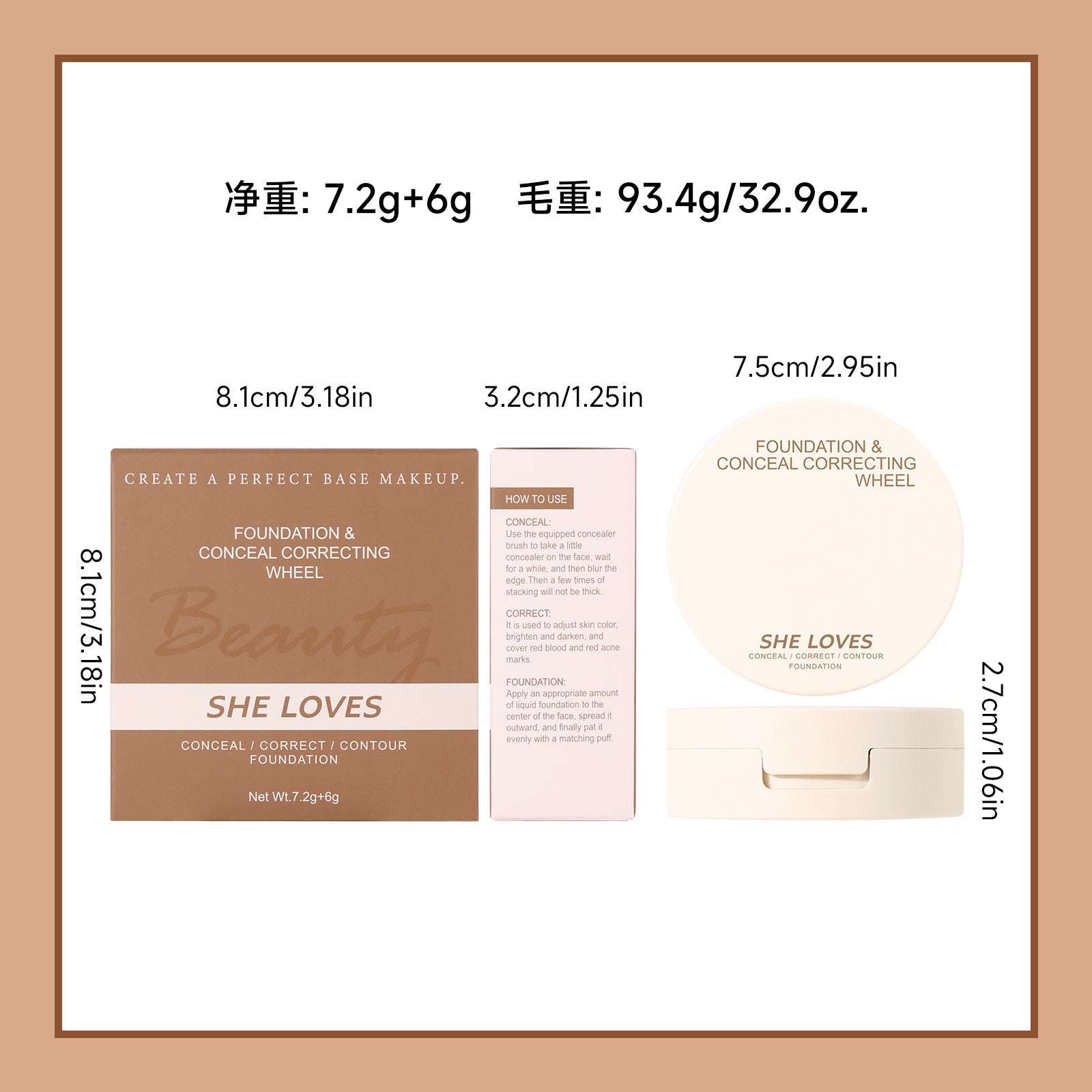 Exclusive Supply sheloves Concealer Cover Acne Marks, Spots, Dark Circles, Contouring Foundation Cream Concealer Palette