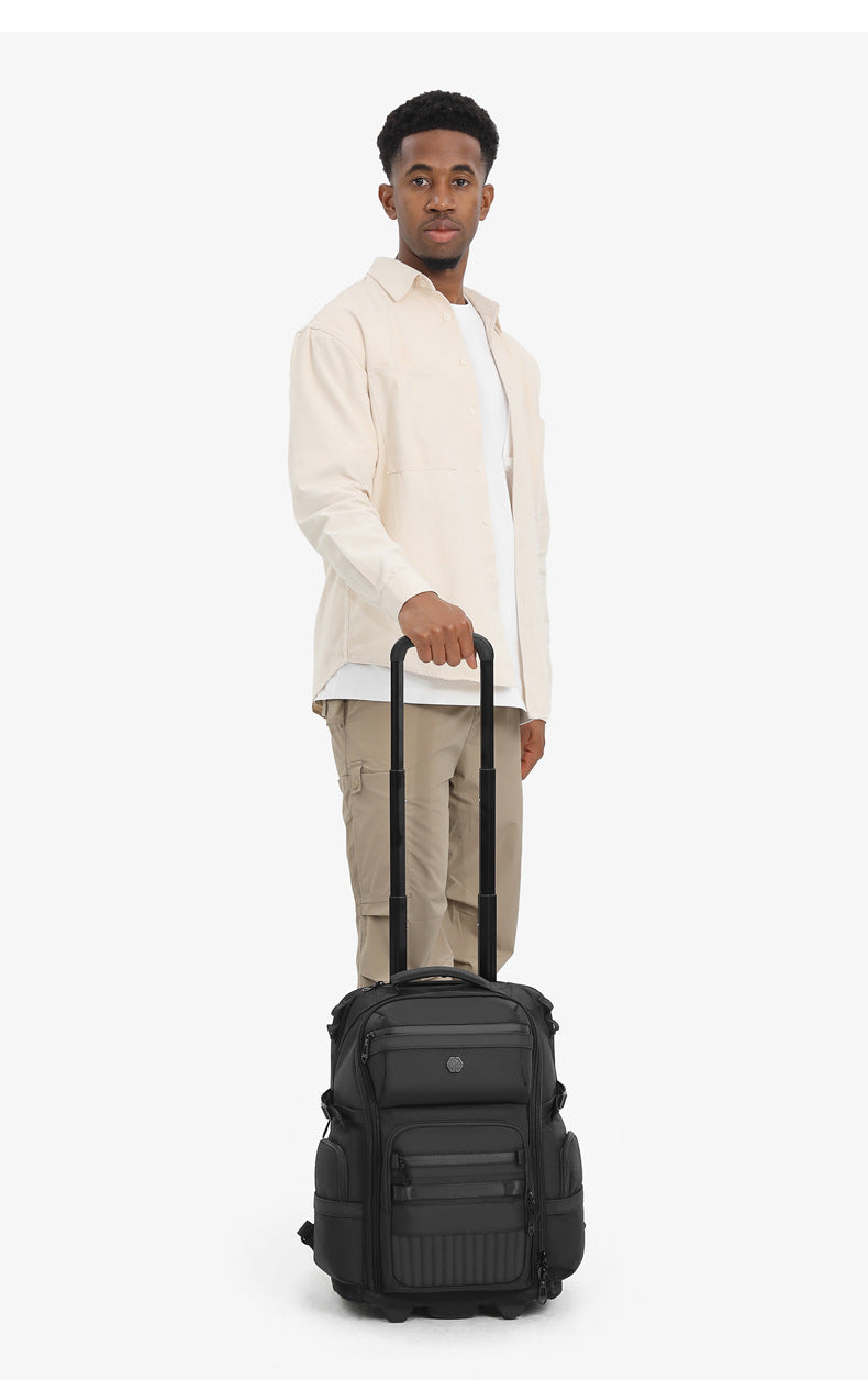 OZUKO Boarding Trolley Bag Men's Travel Backpack Multifunctional Large Capacity Short Distance Business Waterproof Backpack