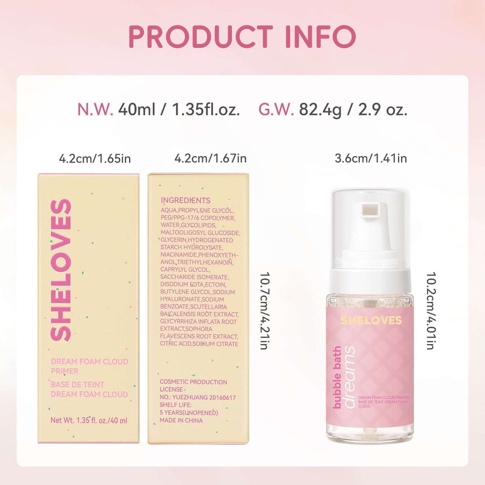Exclusive Supply sheloves Foam Makeup Primer Invisible Pores Non-Cakey Brightening Skin Tone Isolation Patch Cream
