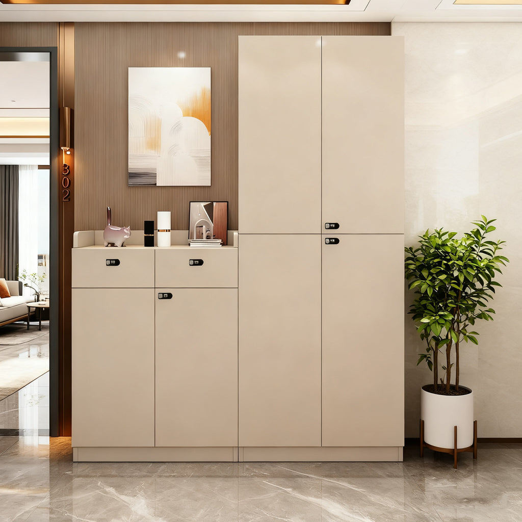 Custom Aluminum Alloy Shoe Cabinet Large Capacity Home Entrance Hallway Storage Integrated Source Factory