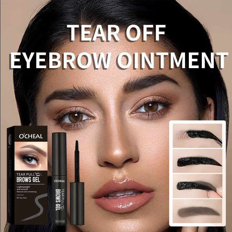 Ouqianya Peel-off Eyebrow Dye Cream Waterproof Sweatproof Long-lasting 3D One-line Eyebrow Packaging