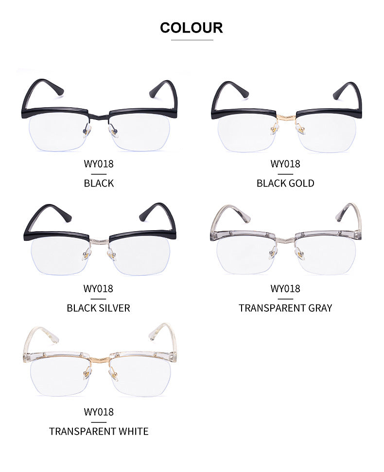 Tom Hardy's Legend of the Underground Half-Frame Glasses Frame High-End Blue Light Blocking Optical Glasses Internet Celebrity Style