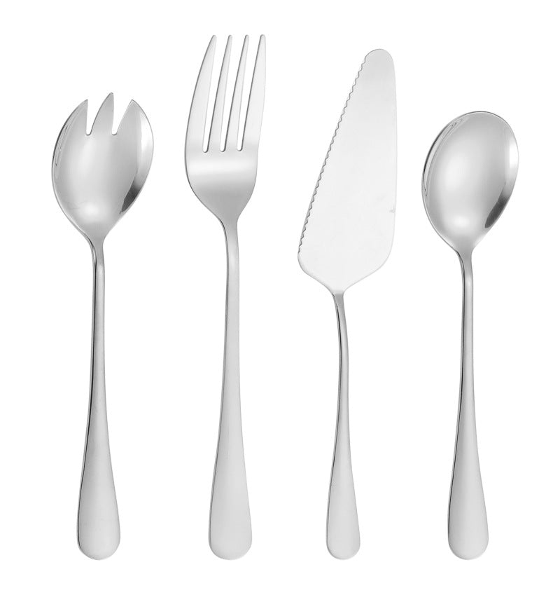 1010Stainless Steel Public Tableware Salad Dessert Spoon Fork Hotel Restaurant Self-service Spoon Fork Set