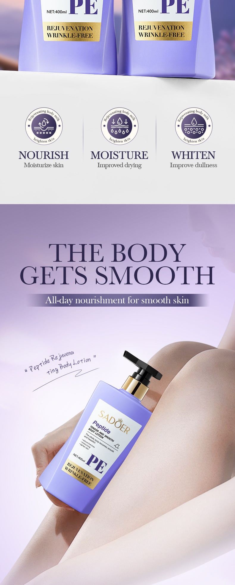 All English Vitamins C Translucent Body Lotion SADOER Moisturizing Body Lotion  Wholesale