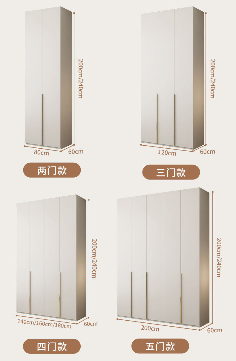 Solid Wood Multi-layer Board and European Pine Board Wardrobe Customization for Home Bedroom Cloakroom One Door to Ceiling Full House Custom Wardrobe