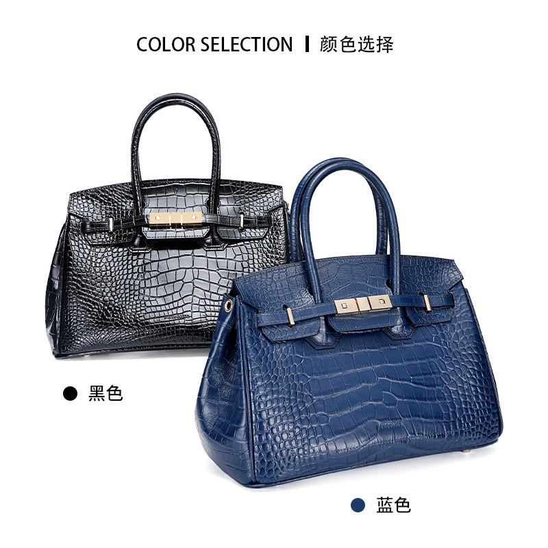 European and American New Style Platinum Bag Women Genuine Leather Handbag Fashion Women's Bag Crossbody Bag Niche Versatile Shoulder Bag Large Capacity