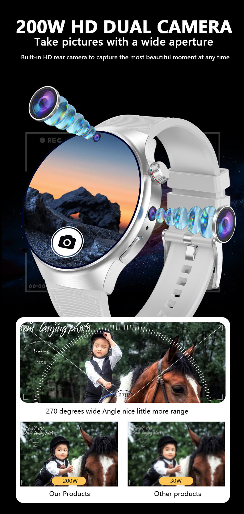B14Smart Watch5G Plug-in Card Full Netcom Google Store APP Download Dual Camera Video Call Photography