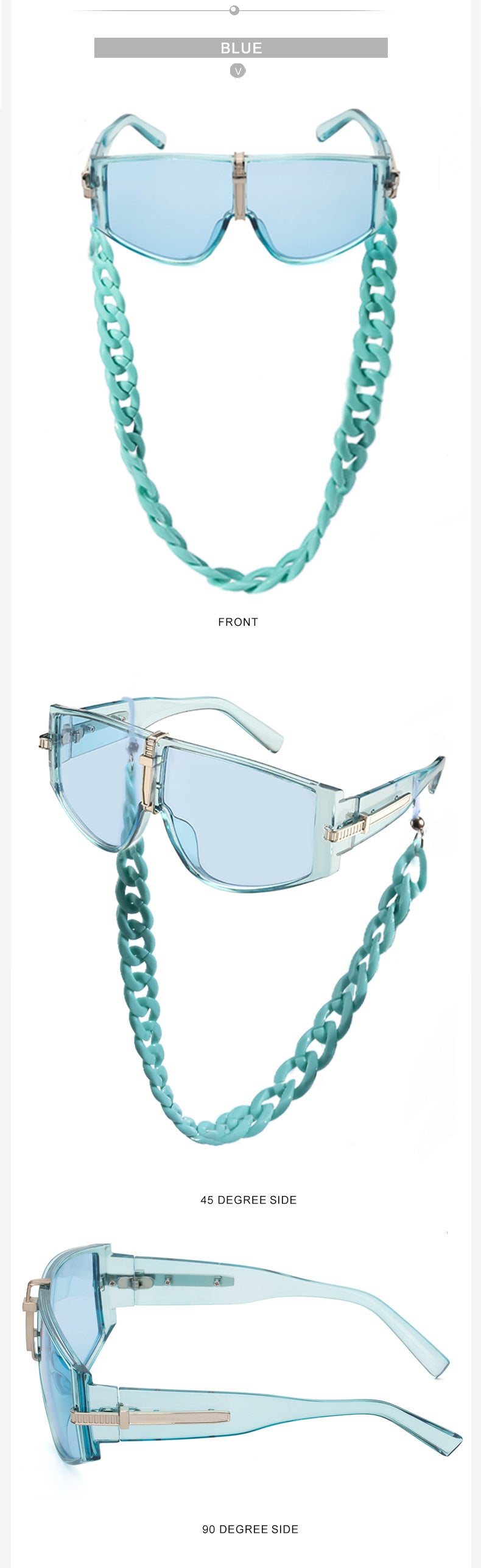 Sunglasses for Women Korean Style Chain Sunglasses Trendy sunglasses European and American Fashion Outdoor Street Style Glasses shade