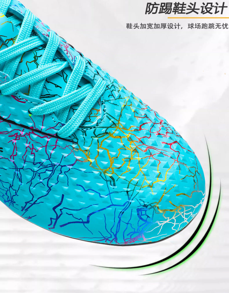 New professional football shoes for men and women AG Long Spike Colorful Multi-Color Youth Student Grass Competition Training Shoes
