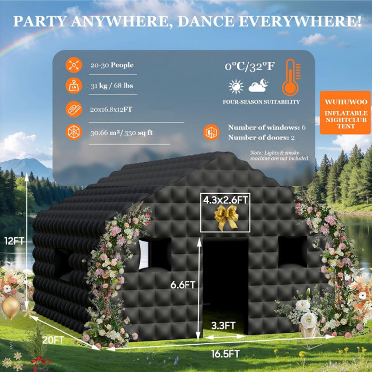 Low Price Single Fabric Inflatable Commercial Event Tent Club Colorful Spotlight Smoke Portable Inflatable Bar