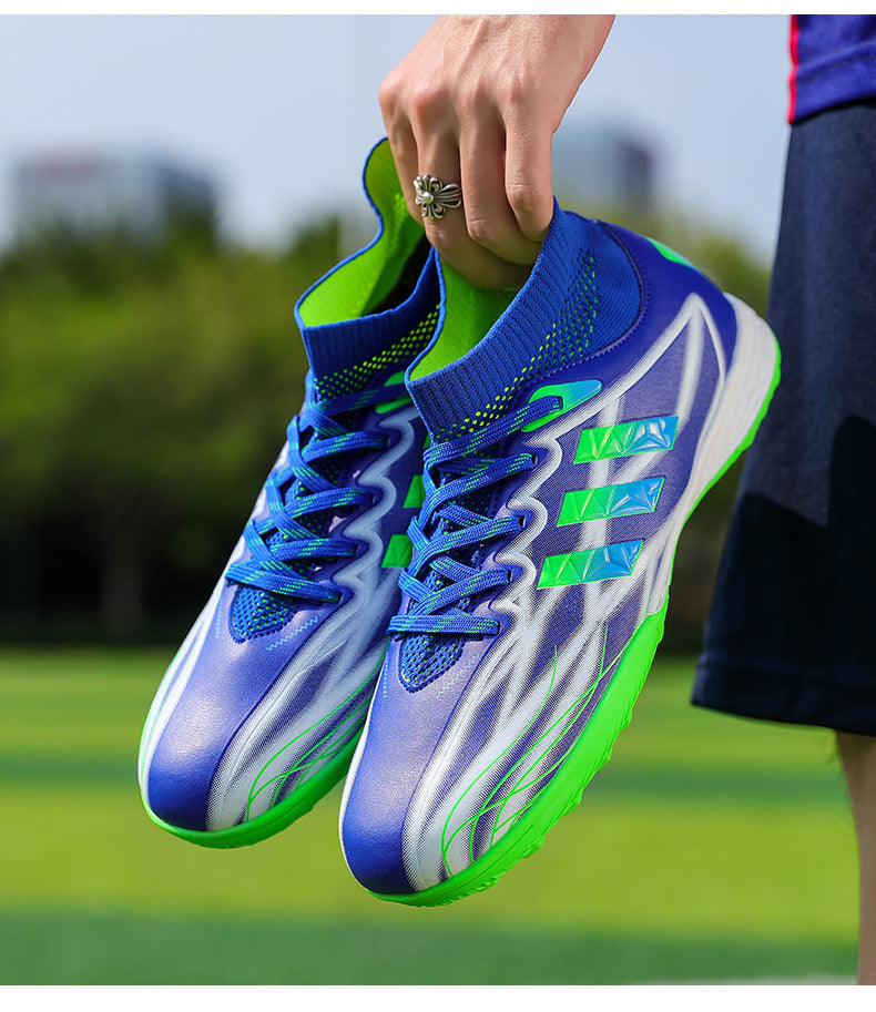 New high-top soccer shoes for men and women AG Spike TF Broken Nail Youth Student Grassland Competition Training Shoes