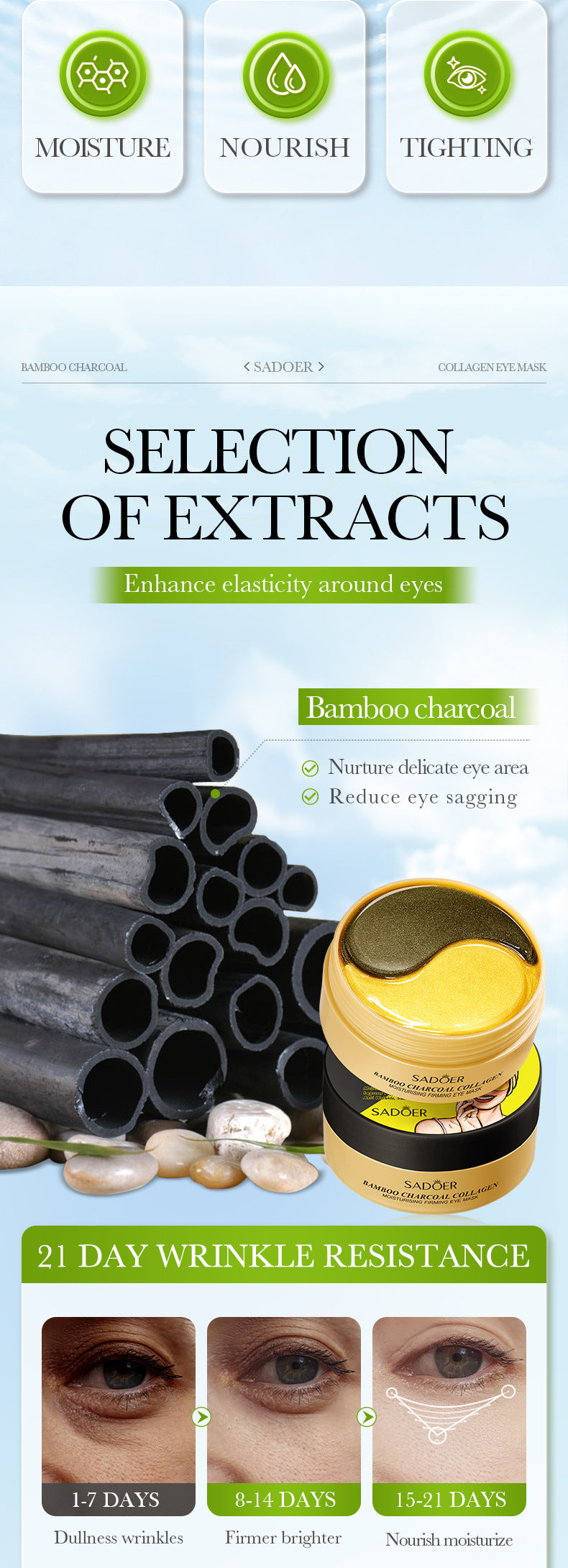 Full English Lavender Collagen Eye Mask80gSADOER Firming and Moisturizing Eye Mask Patch  Wholesale