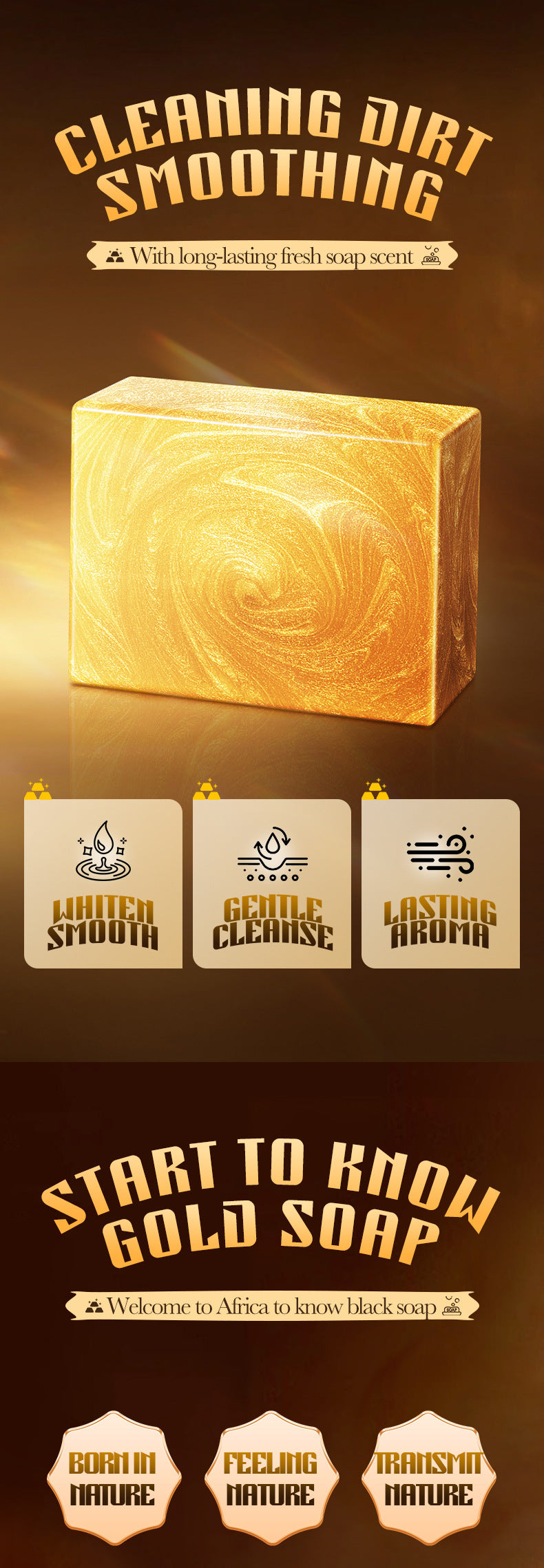 24K Gold Handmade Essential Oil Soap SADOER Universal Handmade Soap for Body Cleansing Cross-Border Wholesale