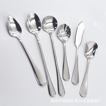 1010Western Tableware Stainless Steel Fruit Fork Rice Spoon Grain Spoon Landlord Spoon Public Fork Mud Scraper Spoon