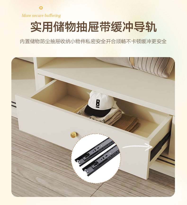 Modern Minimalist Sliding Door Wardrobe Corner Desk Integrated Combination Elevated Cabinet Top Master Bedroom Home Bedroom Wardrobe