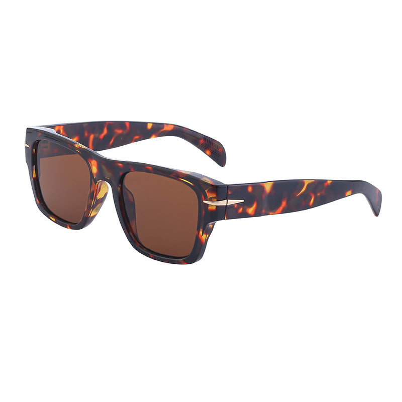 David's Retro Sunglasses for Men, European and American Style, Fashionable Trendy Square Frame Sunglasses, High-End Full Frame Glasses for Men