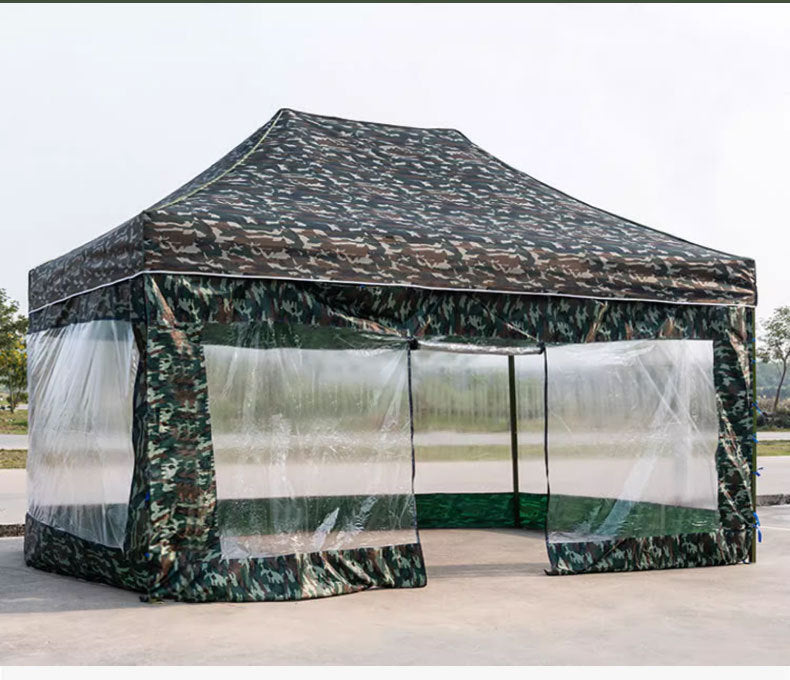 Four-Legged Umbrella Outdoor Sunshade Rain Shelter Tent Camouflage Outdoor Shelter Quality Expansion Folding Stall Umbrella Four-Corner Shelter