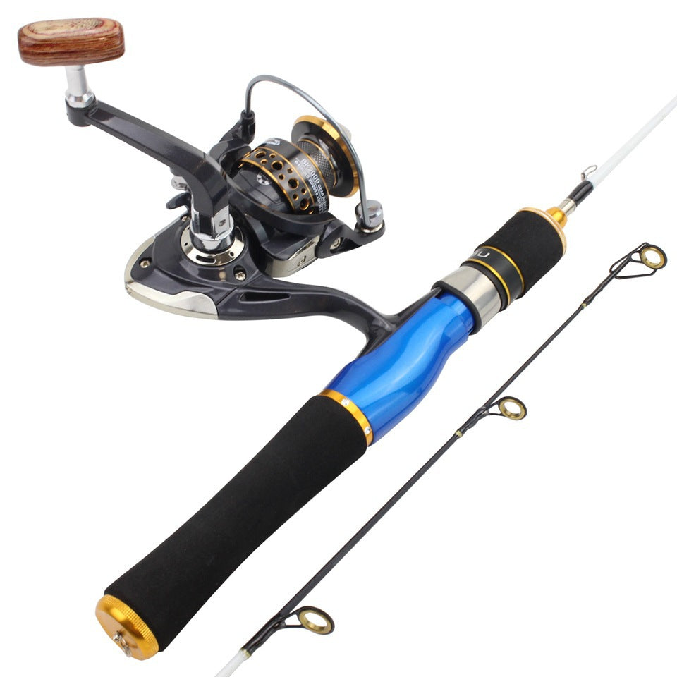 One piece58cm Ice Fishing Rod Winter Fishing Rod Spinning Wheel Fishing Gear Set Boat Rod Fishing Gear