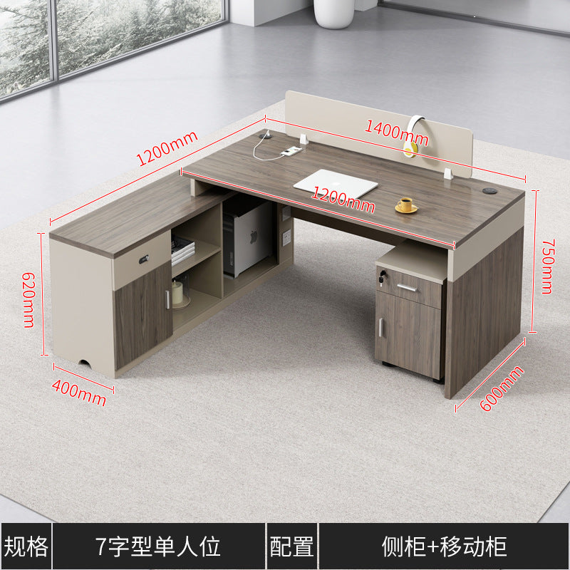 Financial Office Desk Employee Position Staff Office Desk and Chair Set Simple Modern Three-Person Company Computer Desk