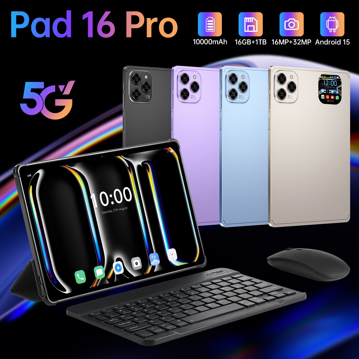New model factory exclusive Pad 16 Pro Android Smart Tablet PC10Supports inch screen WiFi Bluetooth