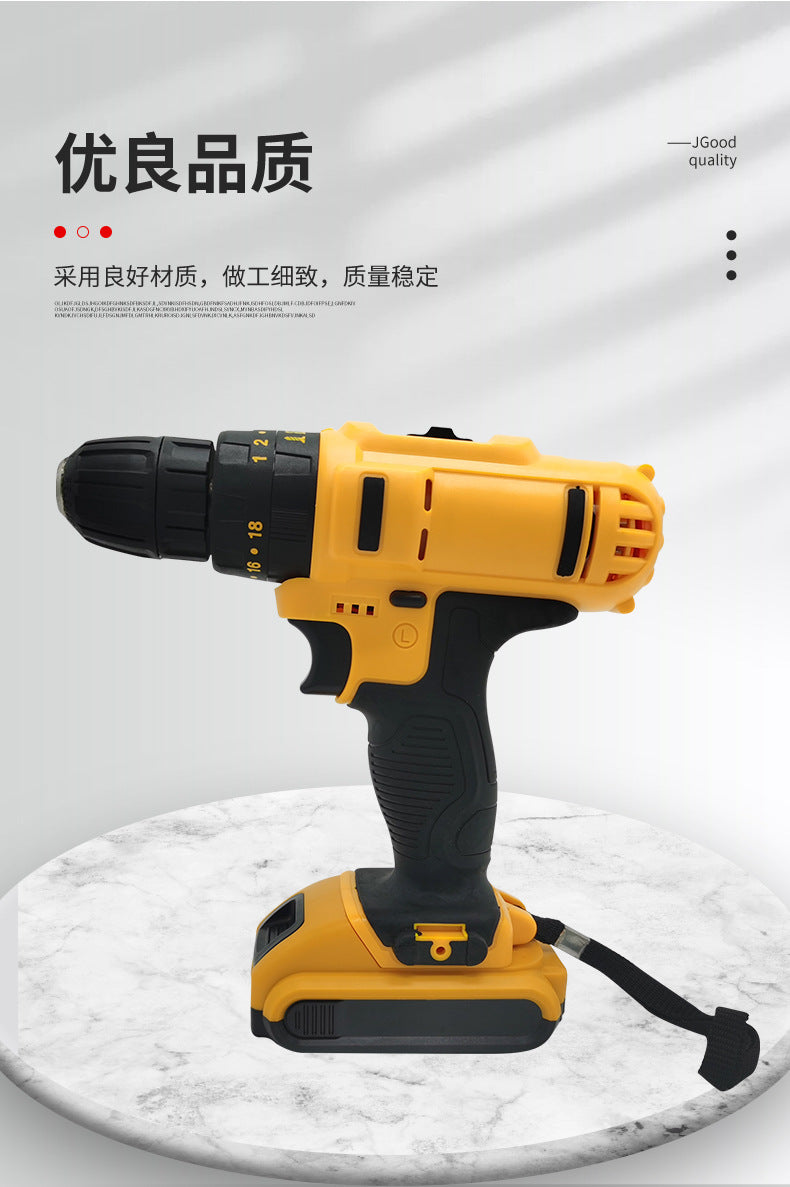 Wholesale Rechargeable Cordless Drill Lithium Battery Hand Drill Multifunctional Electric Screwdriver Pistol Drill Electric Screwdriver Factory Direct Sale