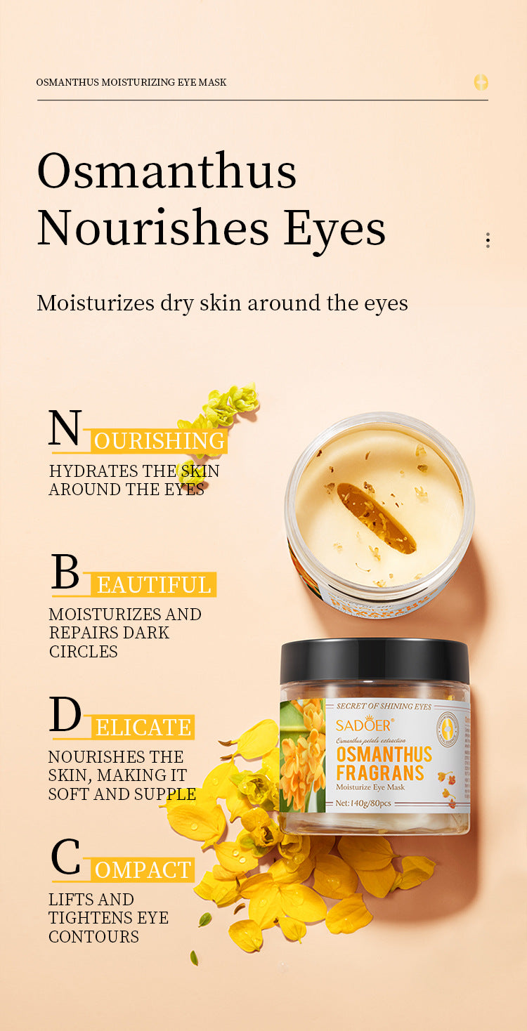 Full English Golden Osmanthus Eye Mask Patch SADOER Moisturizing and Hydrating to Reduce Dark Circles  Foreign Trade Live Wholesale