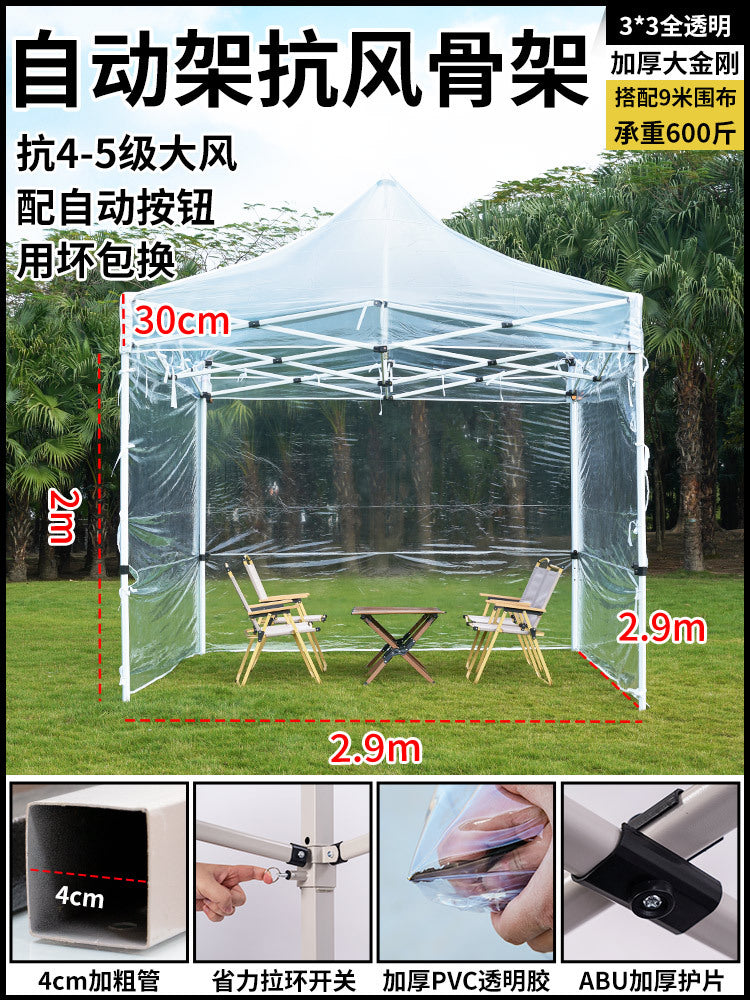 Sunroom Fully Transparent Enclosure Tent Outdoor Rainproof Windproof Balcony Awning Simple Insulation Flower Room Sunshade