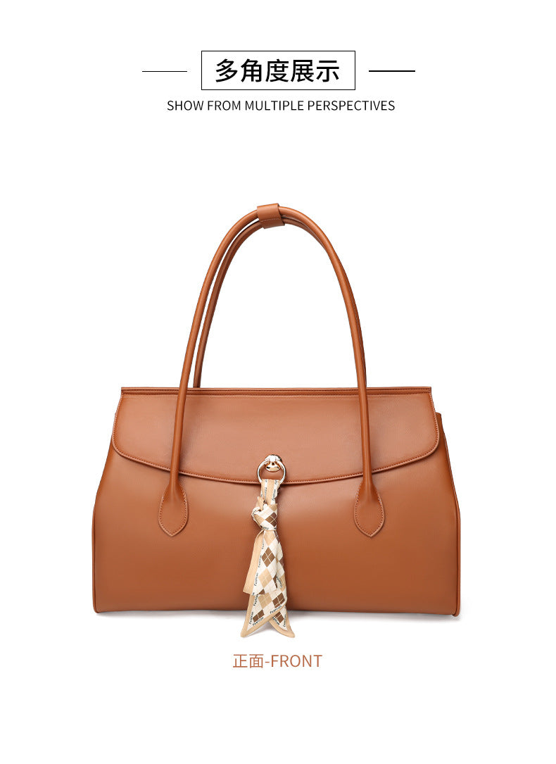 European and American New Fashion Simple Large Capacity Hand Carrying Boston Bag Women's Travel Bag Fashion All-Match Shoulder Underarm Bag