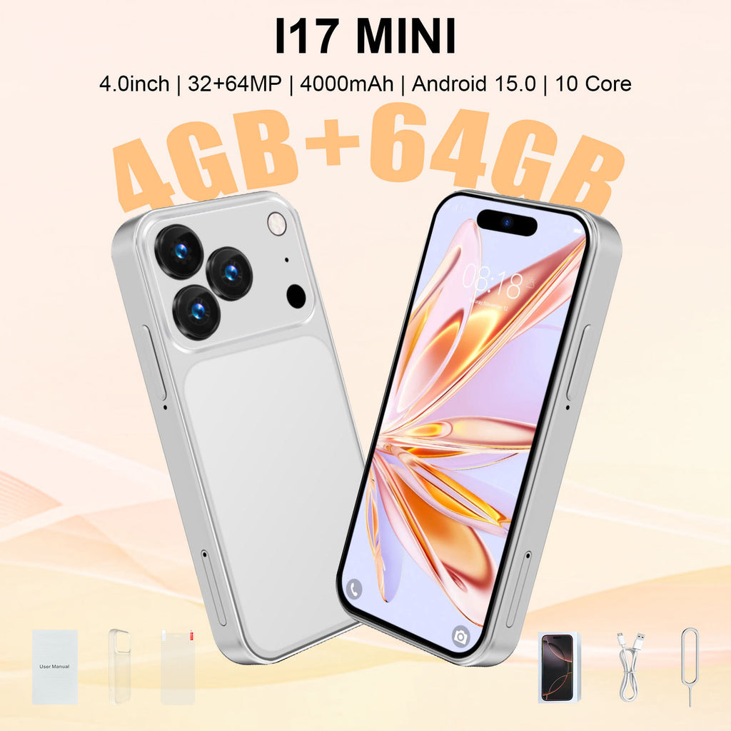 Hot Selling Product Mini i17Mini Smartphone4+64G All-Network Dual-SIM Dual-Standby Android mini Mobile Phone