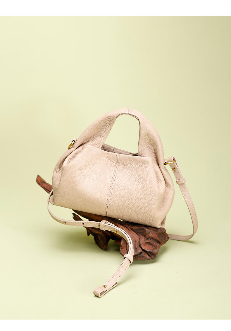 European and American Style Boling En Cloud Bag Lychee Pattern Light Luxury Crossbody Shoulder Dumpling Bag New Women's Underarm Handbag Trendy