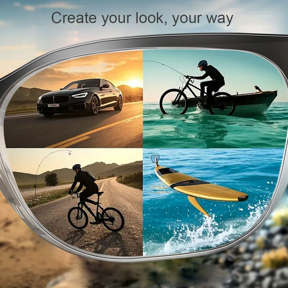 Large Frame Anti-Blue Light Non-Prescription Glasses for Women ins Fashionable Simple Frame European and American Style Personality Color Changing Trendy Bluetooth Glasses