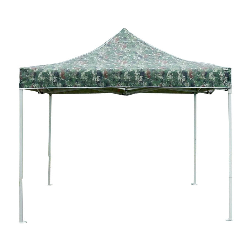 Outdoor Jungle Camouflage Tent Thickened and Reinforced for Military Training, Four-Corner Foldable Telescopic Tent, Sunshade and Rain Shelter