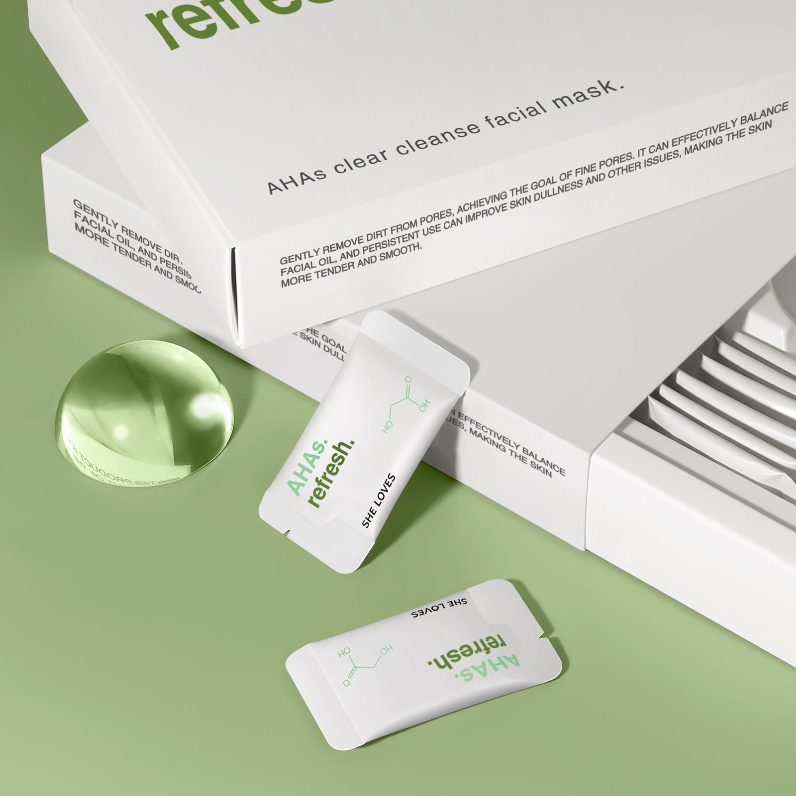 AHAsMask Fruit Acid Clear Skin Mask Hydrating Moisturizing Soothing Blackhead Improvement Application Mask Set