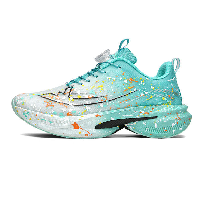 2025Four Seasons New Casual Couple's Real Explosive Carbon Plate Rotating Buckle Running Shoes Youth Graffiti Fashion Sports Shoes