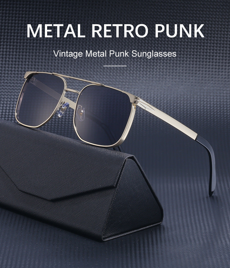 Men's Sunglasses Driving Fashion Internet Celebrity David Same Style Square Frame Sunglasses Men's Trendy Outdoor Hiking Glasses shades