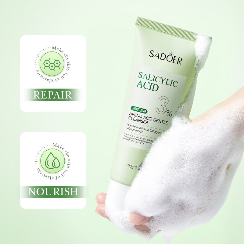 Full English Salicylic Acid Skincare Series SADOER Anti-acne Amino Acid Moisturizing and Hydrating Skin Care Products  Foreign Trade Approval
