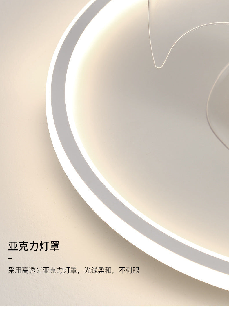 Minimalist Bedroom Ceiling Fan Light Modern Simple Silent Master Bedroom Fan Round Dining Room Oscillating Ceiling Fan Light