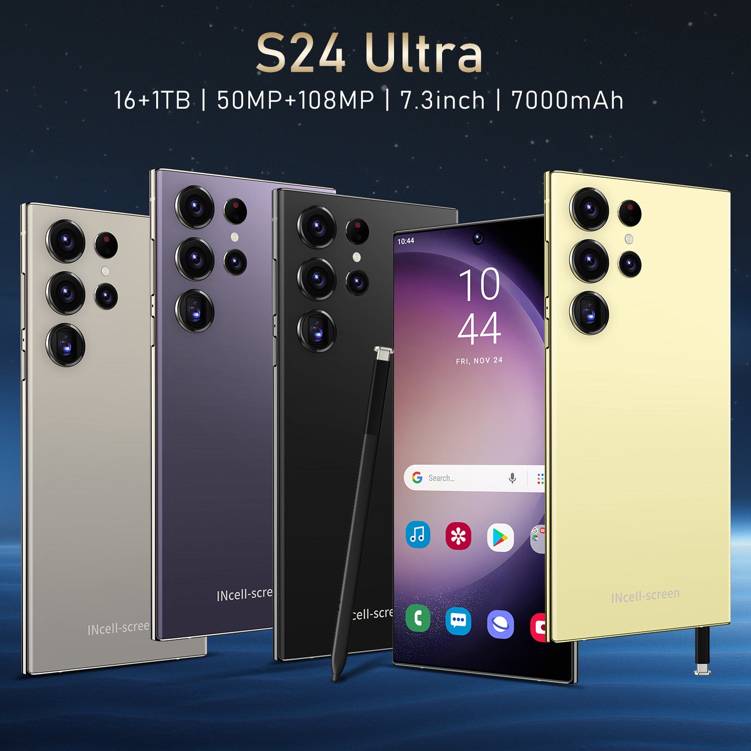 S24Ultra Smartphone7.3Inch Built-in Pen16+1T Android Phone Source Factory(Popular)
