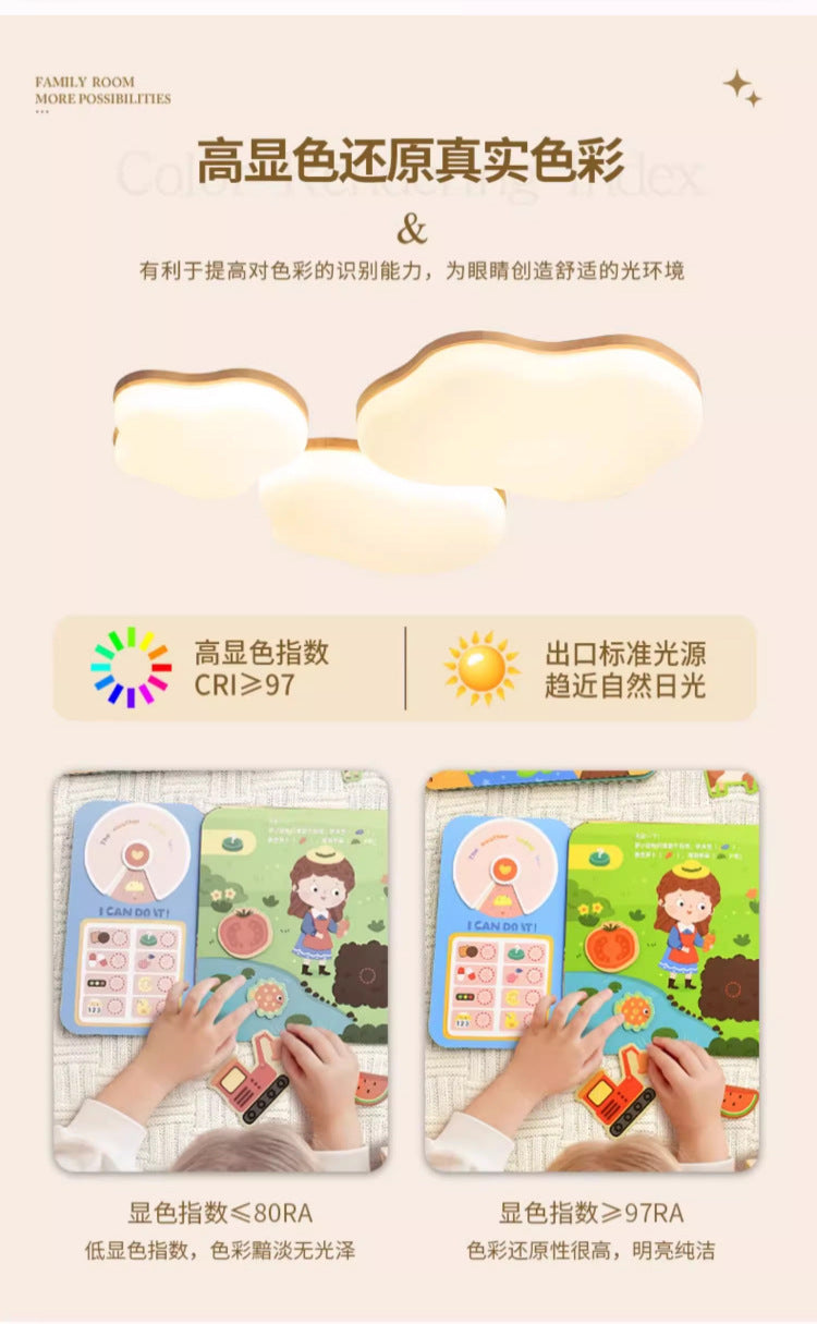 Bedroom Ceiling Lamp Modern Minimalist Irregular Cloud Study Lamp Nordic Art LED Master Bedroom Room Full Spectrum