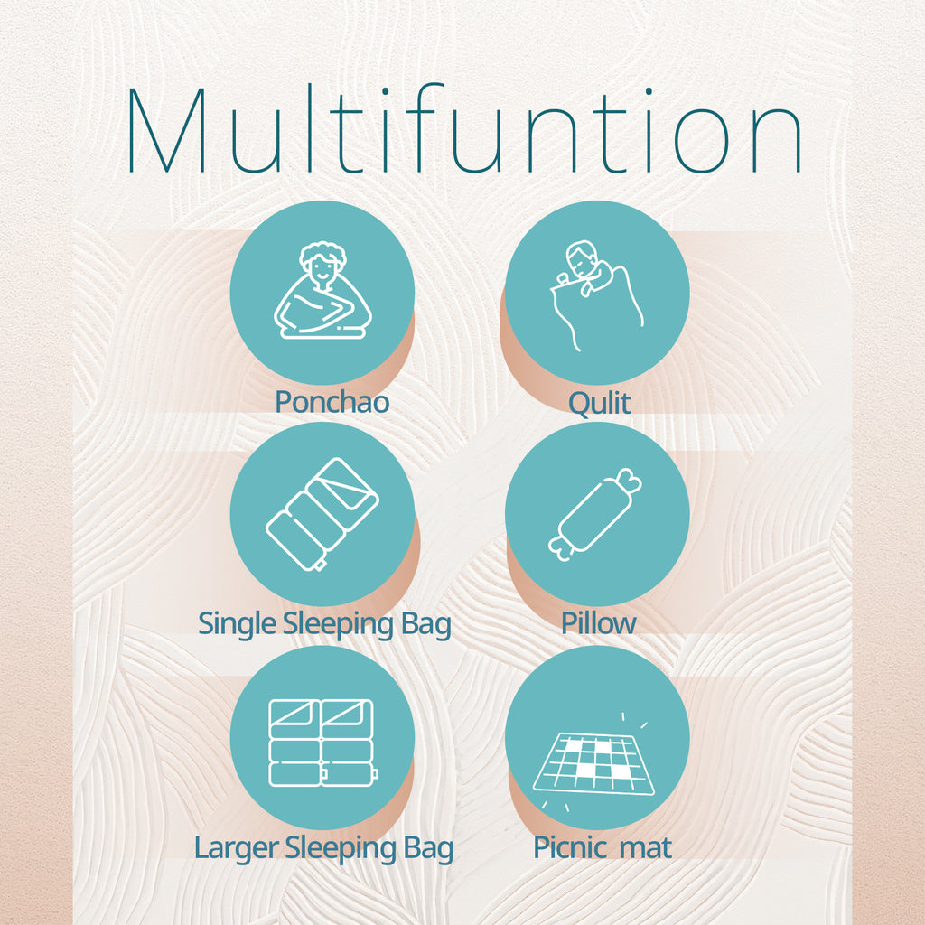 New Adult Camping Sleeping Bag Winter Camping Travel Cold-Proof Down Warm Quilt Home Nap Blanket