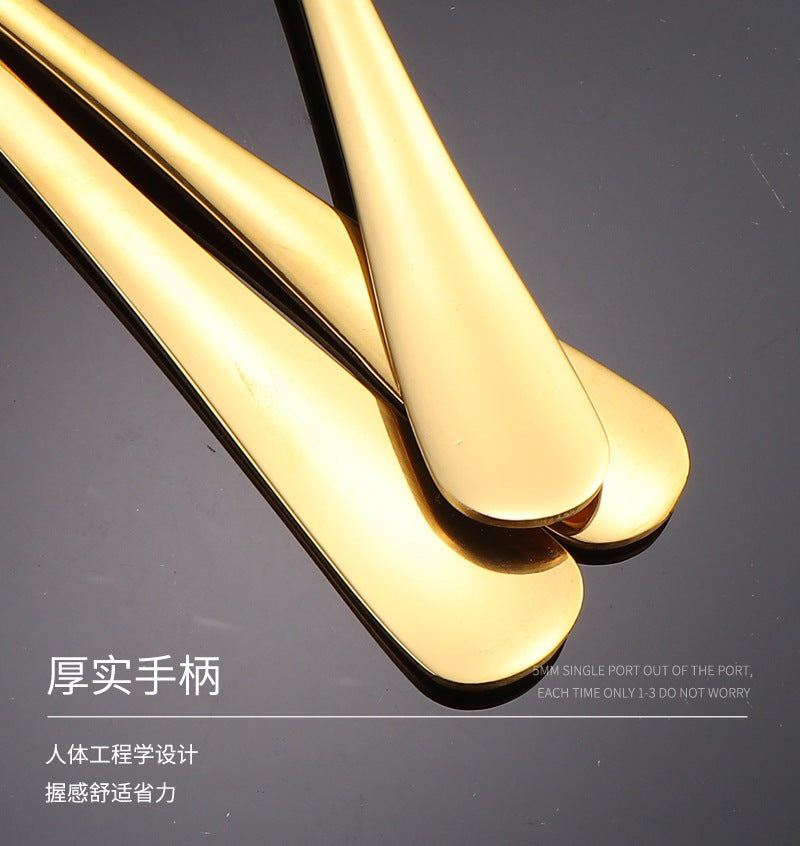 1010Stainless Steel Public Tableware Salad Dessert Spoon Fork Hotel Restaurant Self-service Spoon Fork Set