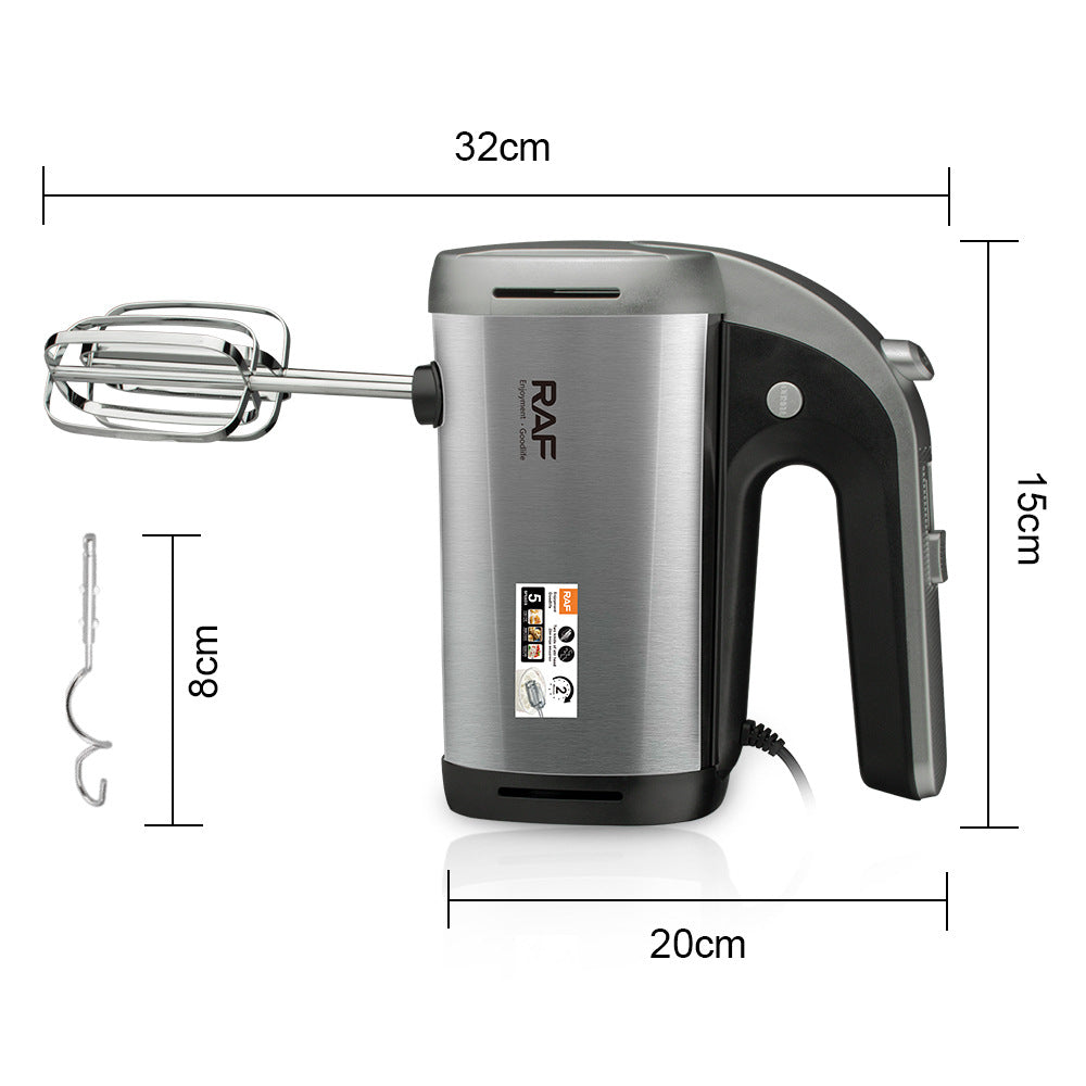 RAF European Standard7Electric Egg Beater Household Handheld High-Power Egg Mixer Dough Kneading Baking Blender