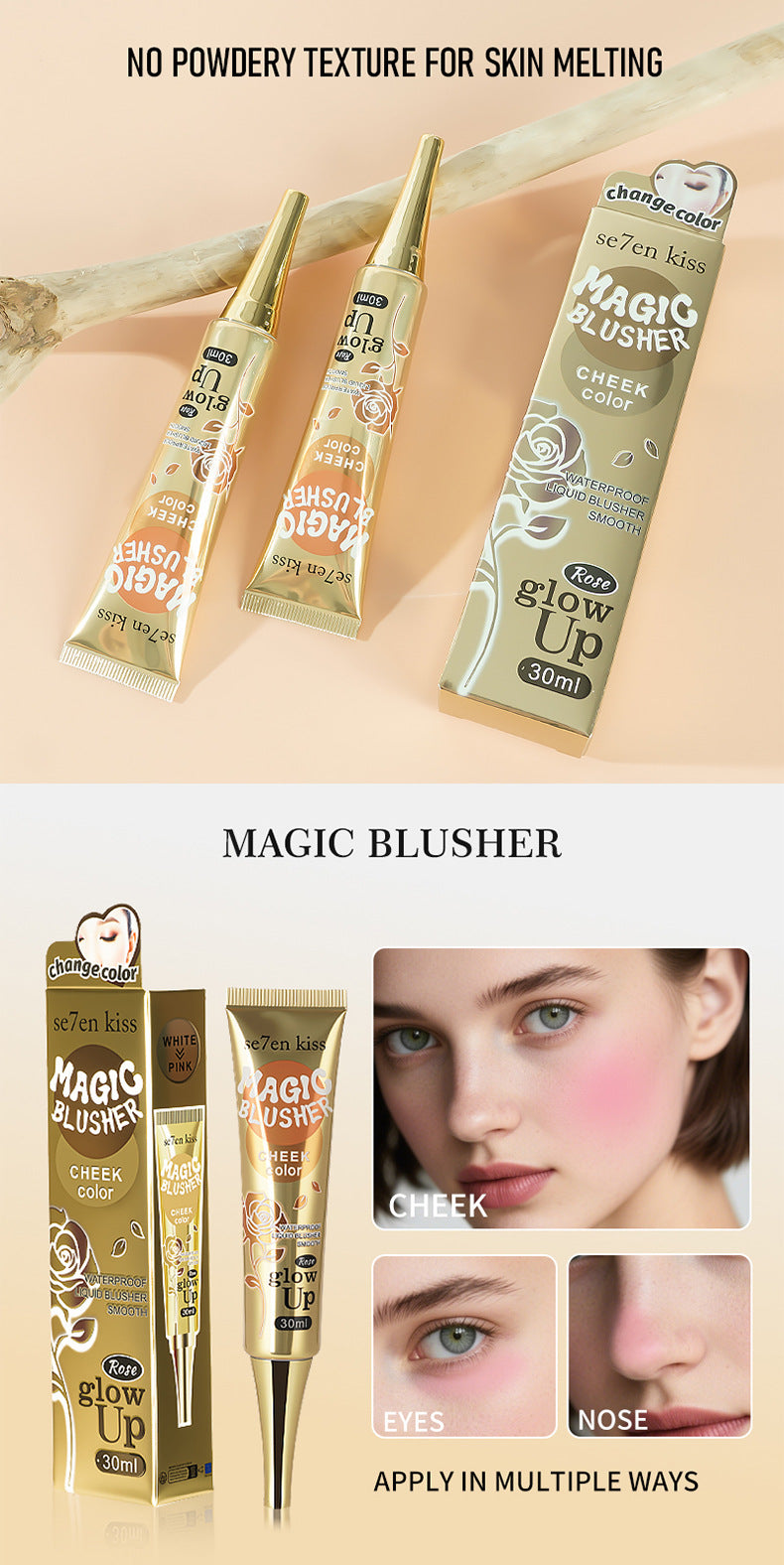 Philippines Olauty Magic Temperature-Sensitive Color-Changing Liquid Blush30ml Shimmer Smoky Eyeshadow Blush Cream Makeup
