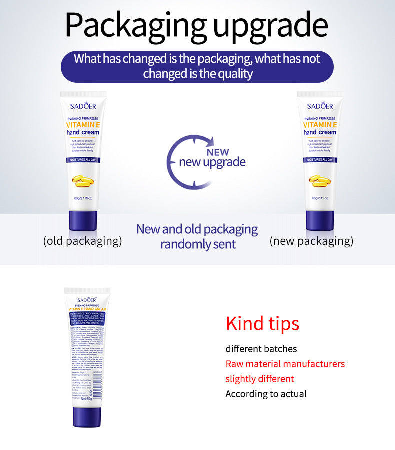 All English Vitamins E Hand cream SADOER Evening Primrose Hydrating Moisturizing Anti-Chapped  Wholesale