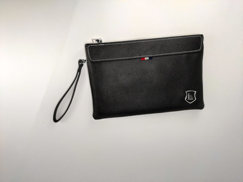 Business Commuting Genuine Leather Clutch Bag for Men, Casual Large Capacity Top Layer Cowhide Men's Handheld Wallet Phone Bag