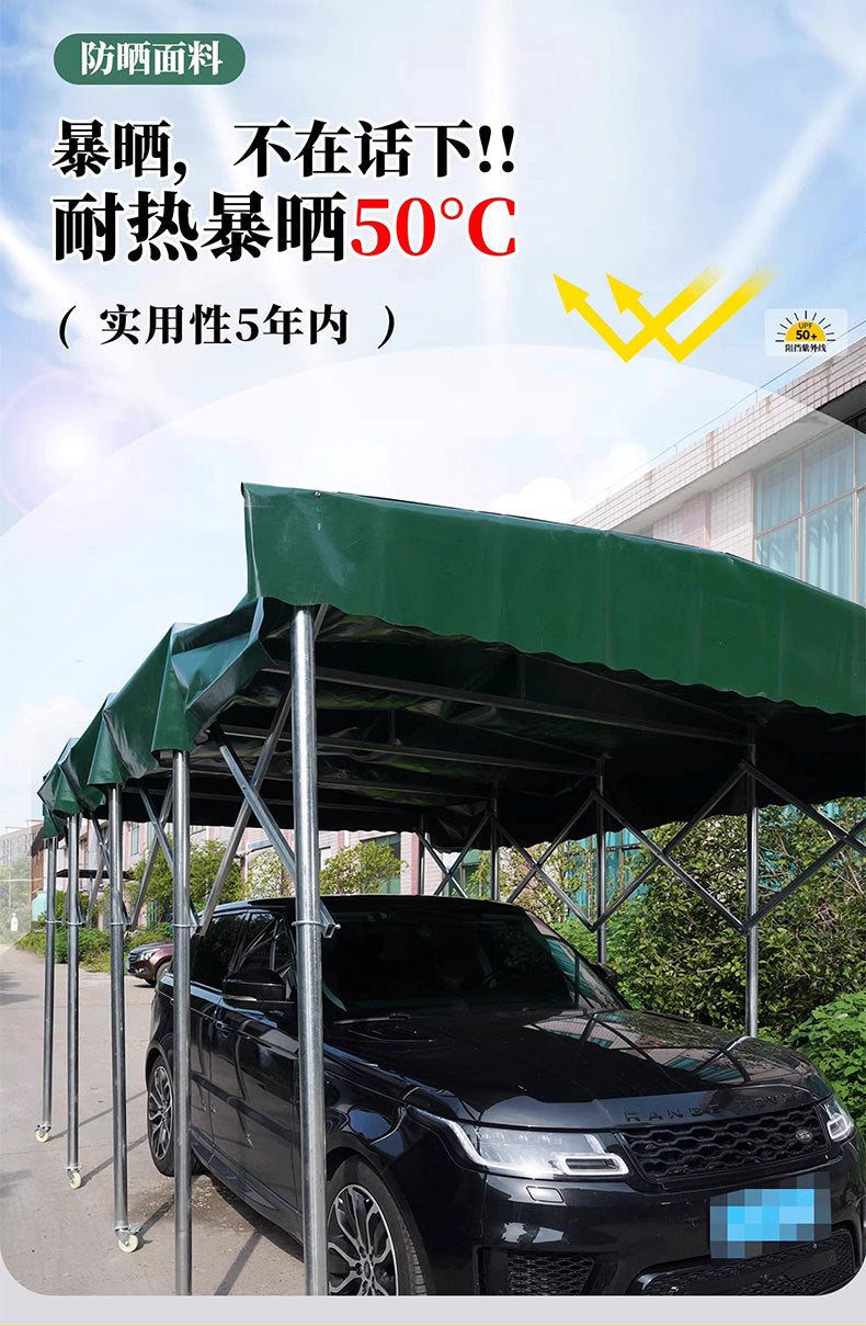 Outdoor Mobile Tent Activity Canopy Large Warehouse Push-Pull Shed Retractable Folding Sunshade Tent Night Market Stall Rain Shelter