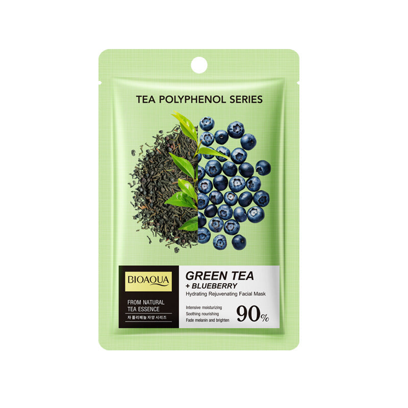 Green Tea Blueberry Rejuvenating Mask BIOAOUA Hydrating and Moisturizing Face Mask Stickers Cross-Border Wholesale