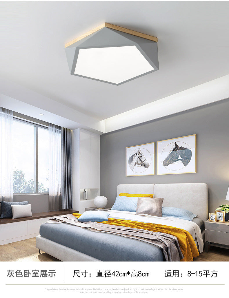 Creative Geometric Ceiling Light led Bedroom Lamp Nordic Creative Boys Girls Children's Room Lamp Iron Art Living Room Lamp