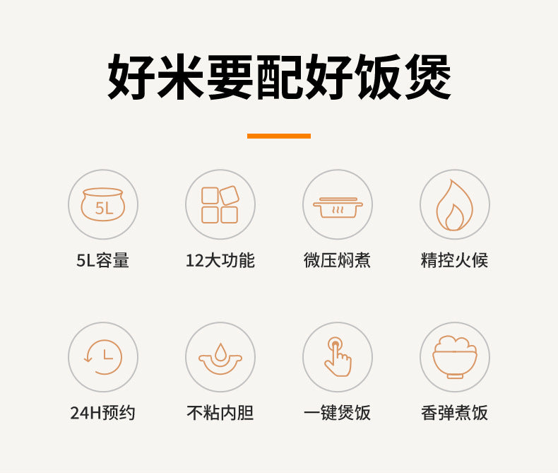 Factory Export  Household5L Large Capacity Multifunctional Electric Pressure Cooker Rice Cooker Pressure Cooker Wholesale