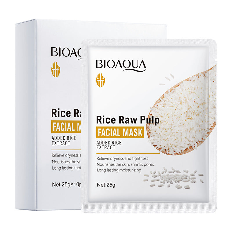 Rice Puree Face Mask BIOAOUA Hydrating Moisturizing Skincare Patch Mask Export Cross-Border